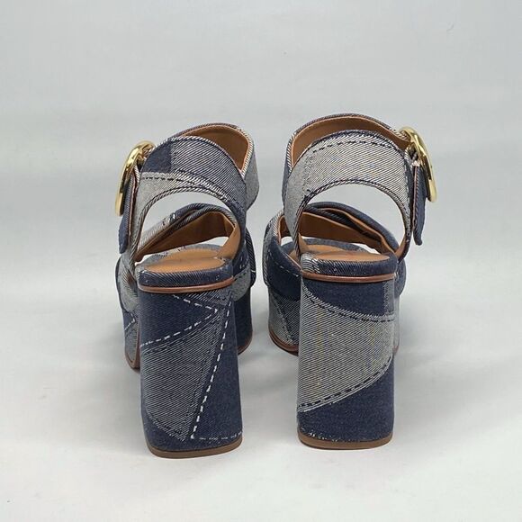 See by Chloe Joei Patchwork Denim Platform Sandals size 39 - Picture 9 of 15